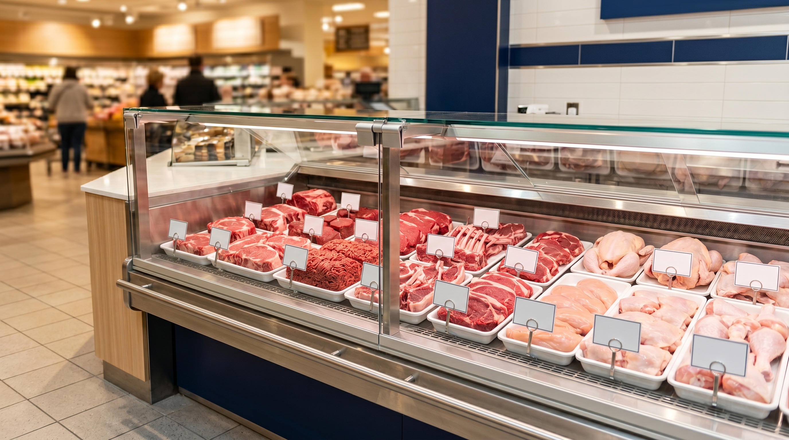Halal meat retail display case
